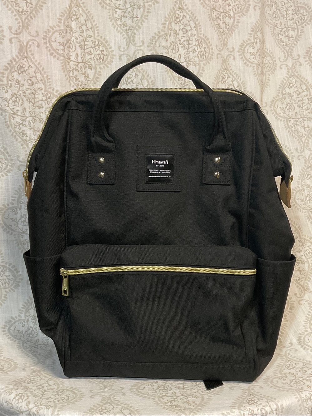 Himawari Black Canvas Travel Backpack - Versatile Men’s Bag